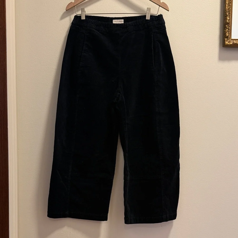 Pilcro Black Corduroy Barrel Pants - Picture 1 of 5